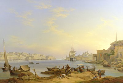 Büyük Liman, Valetta, Malta, 1850 by John or Giovanni Schranz