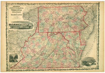 Virginia Üniversitesi, Kasvetli Bataklık ve Baltimore Şehri. Plakalar 29-30. Hachures tarafından gösterilen Rölyef. by Johnson and Browning