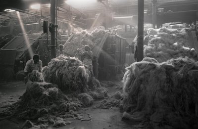 Jüt fabrikası, Kalküta, Hindistan, 2017 (fotoğraf) by Jon Nicholson
