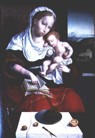 madonna ve çocuk by Joos van (school of) Cleve