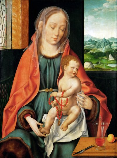 Erken Hollanda Sanatı : The Virgin and Child par Cleve, Joos van (yaklaşık 1485-1540), yaklaşık 1530. Ahşap üzerine yağlı boya, 74,3x56. Sanat Tarihi Müzesi, Viyana by Joos van Cleve