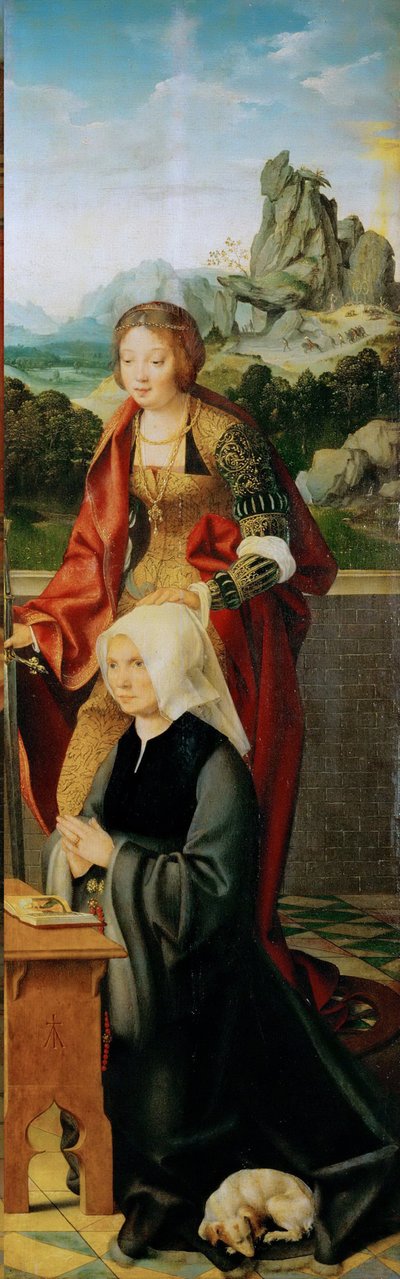 Erken Hollanda Sanatı : Donor ile (Kanatlı Sunak, sağ panel) par Cleve, Joos van (yaklaşık 1485-1540), yaklaşık 1530. Ahşap üzerine yağlı boya, 94,5x30. Sanat Tarihi Müzesi, Viyana by Joos van Cleve