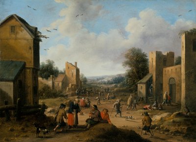 Köylülerle Bir Köy Manzarası by Joost Cornelisz. Droochsloot