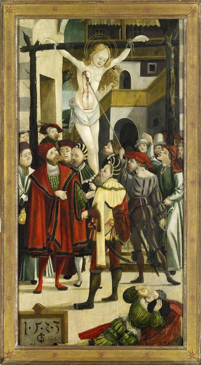 L'arrachage de la poitrine de Sainte Agathe - Göğüs kaldırma. Aziz Agatha Sunağı'ndan kanat - Greimold, Joerg (Jorg) (yaklaşık 1500-1540 sonrası) - 1523 - Ahşap üzerine yağlı boya - 109x57 - Stadtmuseum Weilheim by Jörg Greimold