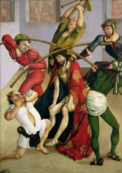 Dikenlerle taçlandırılmış İsa (panelde yağ) by Jorg I Breu