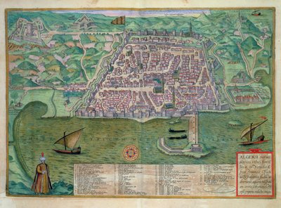 Cezayir Haritası, Georg Braun (1541-1622) ve Frans Hogenberg (1535-90) tarafından yazılan 