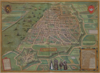 Anvers Haritası, Georg Braun (1541-1622) ve Frans Hogenburg (1535-90), c.1572 tarafından yazılan 
