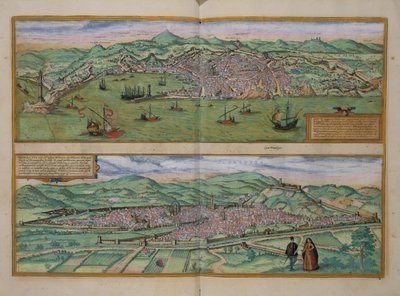 Cenova ve Floransa haritası, Georg Braun (1541-1622) ve Frans Hogenberg (1535-90), c.1572 tarafından yazılan 
