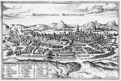 Montpellier Haritası, Georg Braun (1541-1622) ve Frans Hogenberg (1535-90) tarafından 