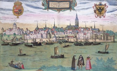 Nijmegen Haritası, Georg Braun (1541-1622) ve Frans Hogenburg (1535-90), c.1572 tarafından yazılan 