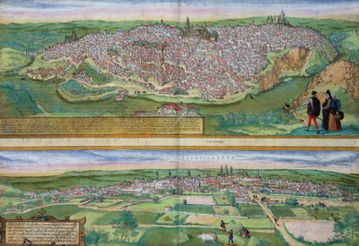 Toledo ve Valladolid Haritası, Georg Braun (1541-1622) ve Frans Hogenberg (1535-90), c.1572 tarafından 