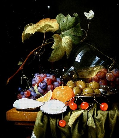 Bir Natürmort Meyve, Asma ve İstiridye by Joris van Son