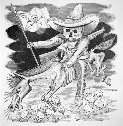 Zapatista kafatası, c.1910 (gravür) by José Guadalupe Posada