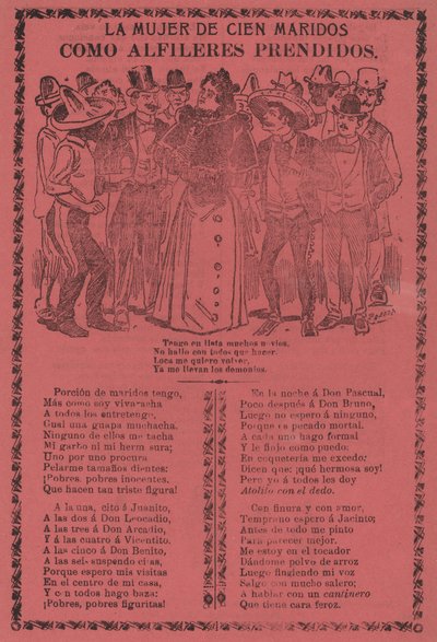 Yüz Kocanın Kadını - Üzerindeki Pinler gibi by José Guadalupe Posada