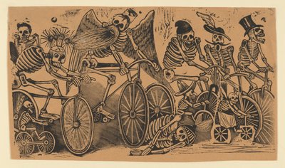 Bisiklete binen iskeletler, ca. 1900., ca. 1900. by José Guadalupe Posada
