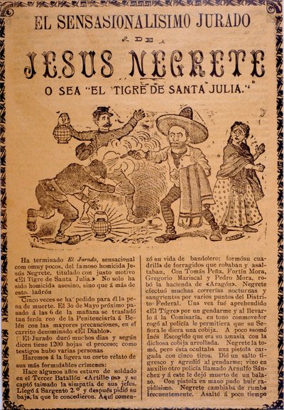 Jesús Black'in Sansasyonel Komplosu, namı diğer Santa Julia Kaplanı by José Guadalupe Posada
