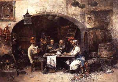 Dikkatli Bir İzleyici (panelde yağlı boya) by Jose Benlliure y Gil