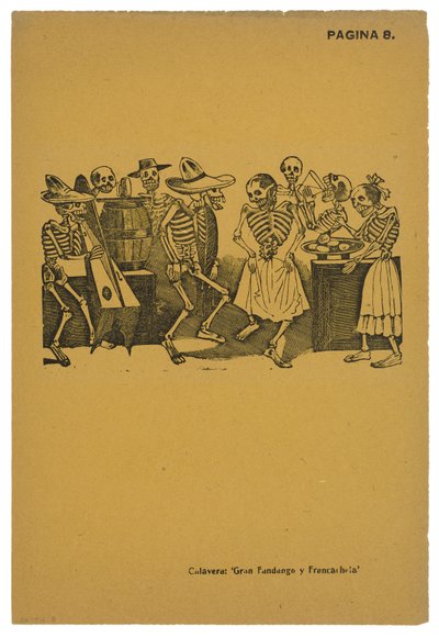 El jarabe de ultratumba, c.1910, basılmış 1943 (gravürlü foto-kabartma gravürü) by José Guadalupe Posada