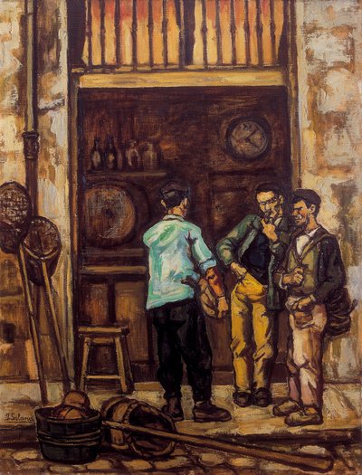 Santander meyhanesi (İspanya) 1944-1945 (tuval üzerine yağlı boya) by Jose Gutierrez Solana