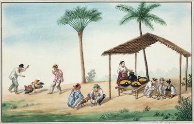 Manila ve Çevresi: Sokakta Bir Yemek Tezgahı by Jose Honorato Lozano