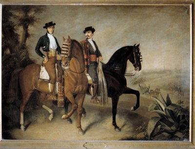 İki atlı,19. yüzyıl (tuval üzerine yağlıboya) by Jose Roldan