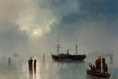 Gölde gece sürüşü by Josef Carl Berthold Püttner