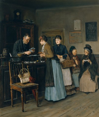 Lottery Sisters, c.1888 (panel üzerine yağlıboya) by Josef Gisela