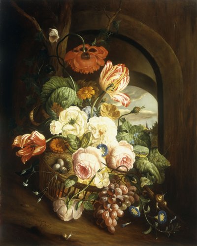 Çeşitli çiçeklerle natürmort by Josef Holstayn
