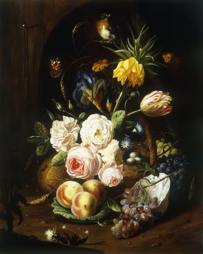 Çeşitli çiçeklerle natürmort by Josef Holstayn