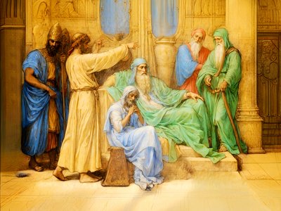A1_Genesis_40-Yusuf Firavun#39;un Rüyalarını Yorumluyor by Josef Johann Michel