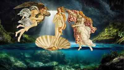 JJM-recreate_Botticelli-S_Venüs#39;ün Doğuşu _sualtı by Josef Johann Michel