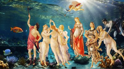 JJM-recreate_Botticelli-S_La Primavera_underwater by Josef Johann Michel