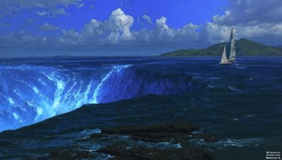 JJM, Bierstadt-A: Niagara Falls'u (Yelkenli Gemi ile) yeniden yaratıyor by Josef Johann Michel