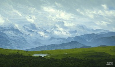 JJM, Friedrich-CD'yi yeniden yaratıyor: Drifting Clouds (Alpen Panorama) by Josef Johann Michel
