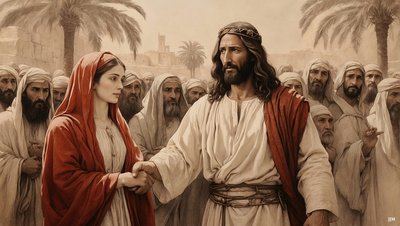 İsa_zina yapan kadını taşlanmaktan kurtarıyor_02 by Josef Johann Michel