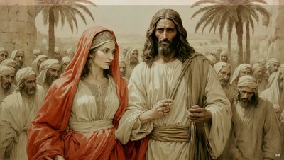 İsa_zina yapan kadını taşlanmaktan kurtarıyor_03 by Josef Johann Michel