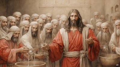 Jesus_hizmetkarlara Kenan#39;ın su testisi düğününü doldurmalarını söylüyor_03 by Josef Johann Michel