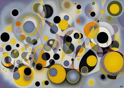 soyut: gümüş-yellow_circles 1 by Josef Johann Michel