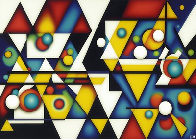 özet: küreler+üçgenler 4 by Josef Johann Michel