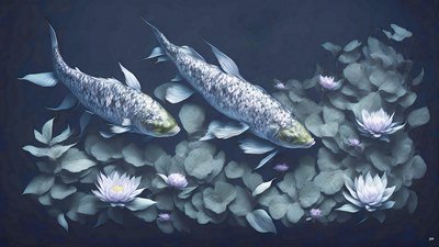 mürekkeple boyama: Koi-Karpfish_amethyst_01 by Josef Johann Michel