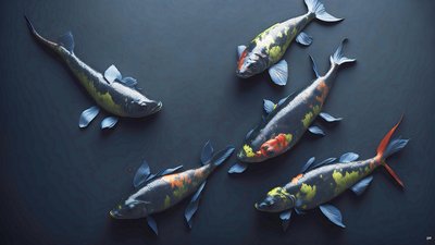 mürekkeple boyama: Koi-Karpfish_rainbow_02 by Josef Johann Michel