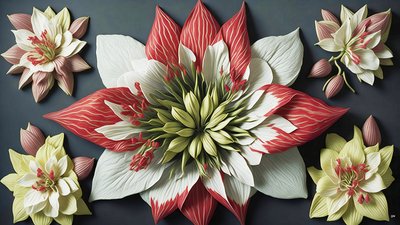 mandala: Amaryllis elements_02 by Josef Johann Michel