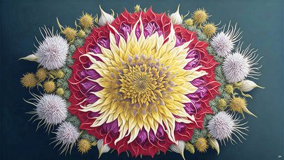 mandala: Çiçek elemanları ile devedikeni_01 by Josef Johann Michel