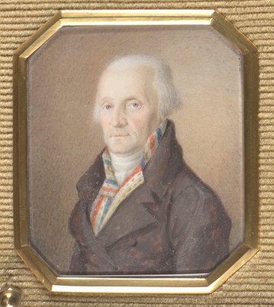 Mavi, beyaz ve kırmızı yelekli yaşlı beyefendi by Josef Lanzedelli d. Ä.