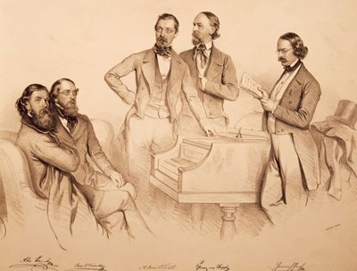 Viyanalı müzisyenlerin ve bestecinin grup portresi: Franz von Suppe 