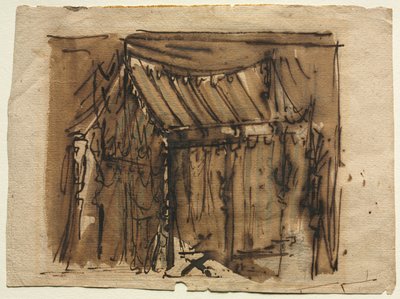 Çadır (rekto); İki Eskiz (ters) by Josef Platzer