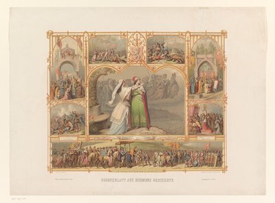 Bohemya tarihinden sahneler Gedenkblatt aus Böhmens Geschichte (nesne üzerindeki başlık) by Josef Vojtech Hellich