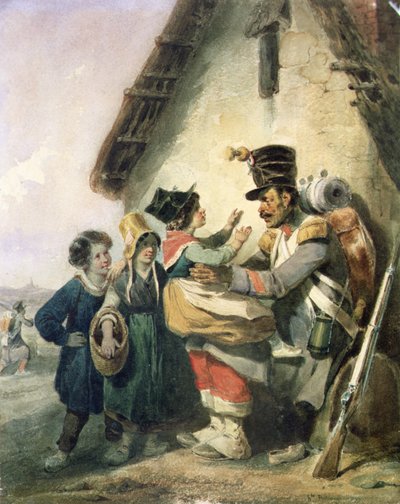 askerin dönüşü by Joseph Louis Hippolyte Bellange