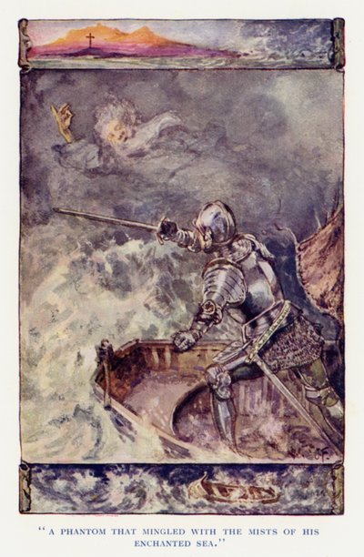 Sir Knight of the Splendid Way için çizim (renkli taş) by Joseph (after) Finnemore