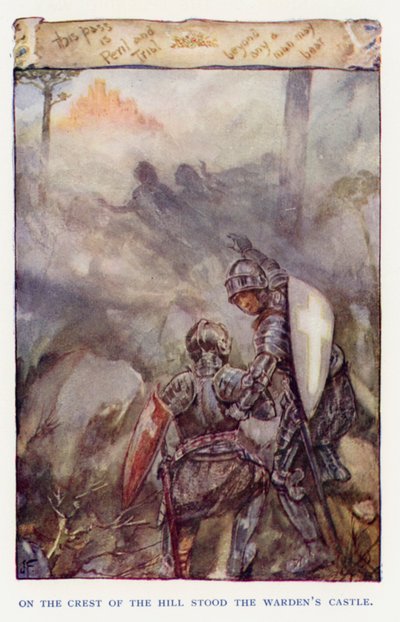 Sir Knight of the Splendid Way için çizim (renkli taş) by Joseph (after) Finnemore